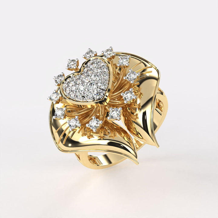 Golden Heart Diamond Ring