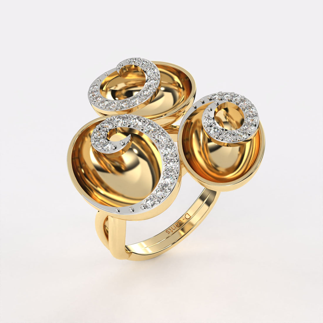 Gold Swirl Diamond Ring