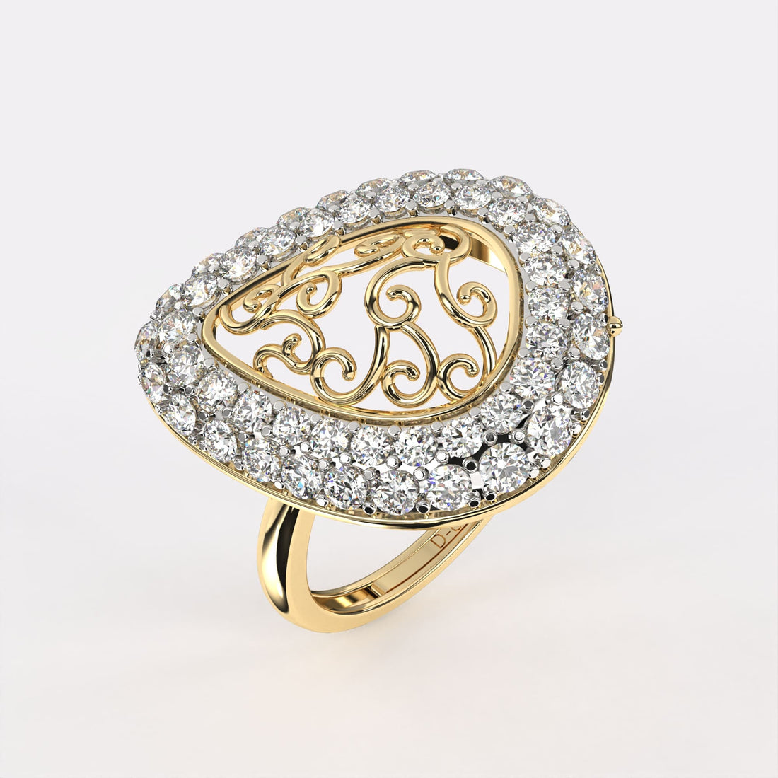 Classic Gold Pear Diamond Ring