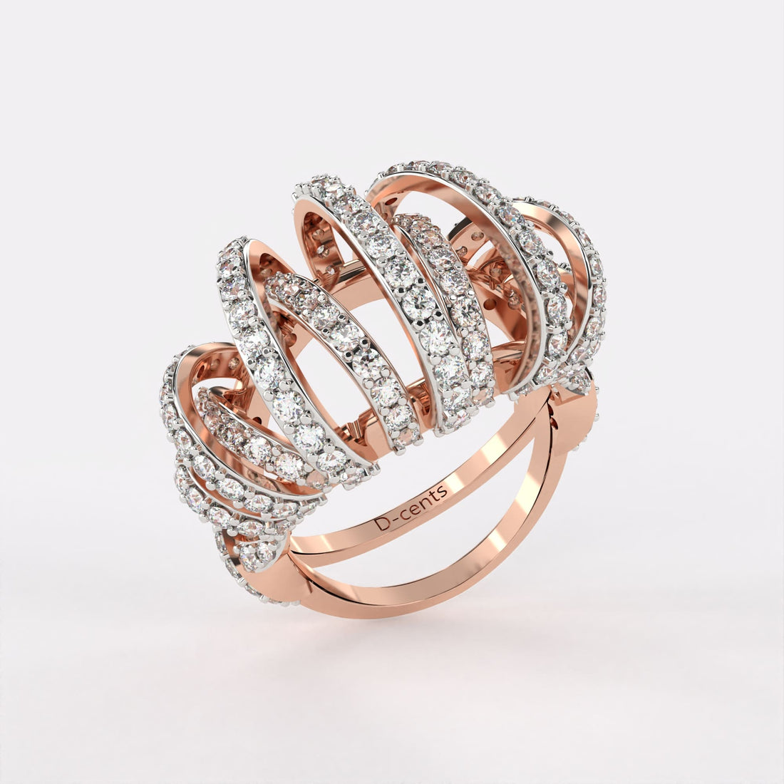 Twinkling Criss-cross Diamond Ring