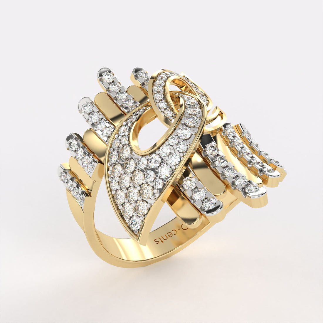 Crossed Currents Diamond Ring