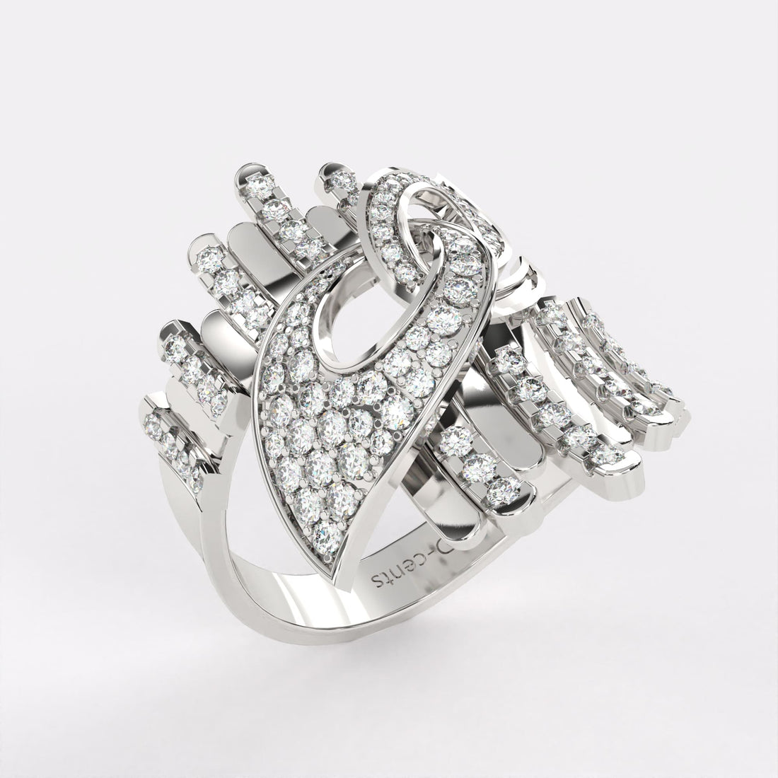 Crossed Currents Diamond Ring