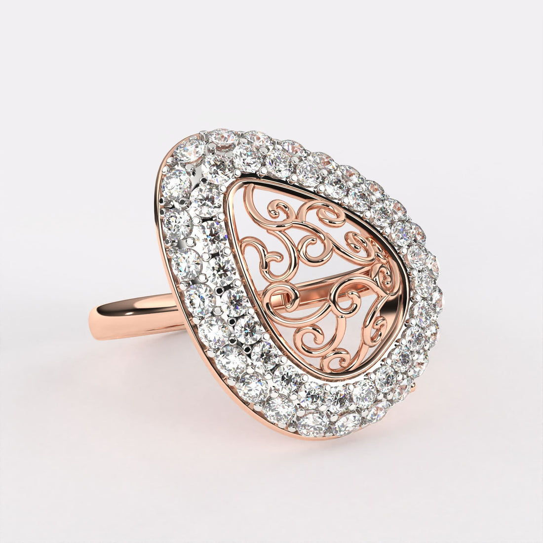 Classic Gold Pear Diamond Ring