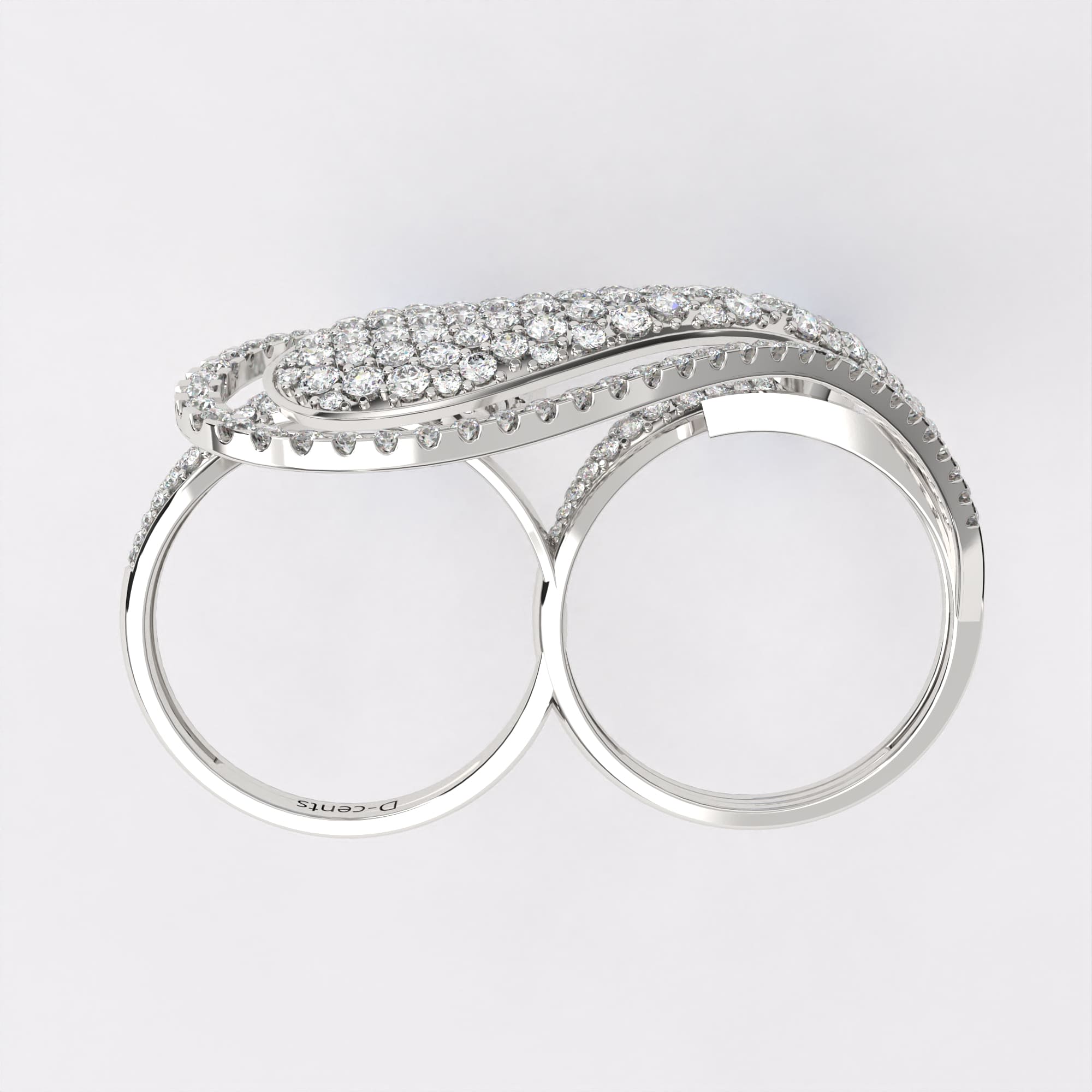 Sparkling Wing Diamond Ring in 925 Silver