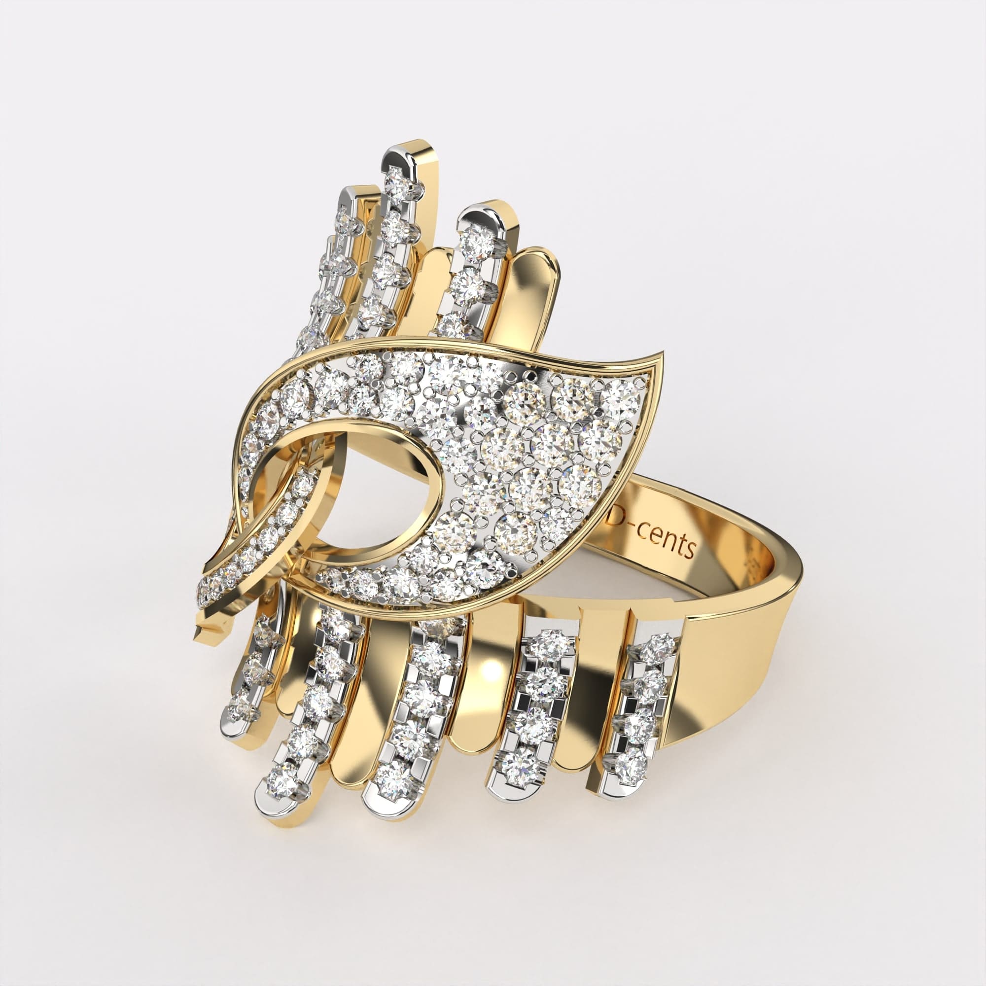 Crossed Currents Diamond Ring