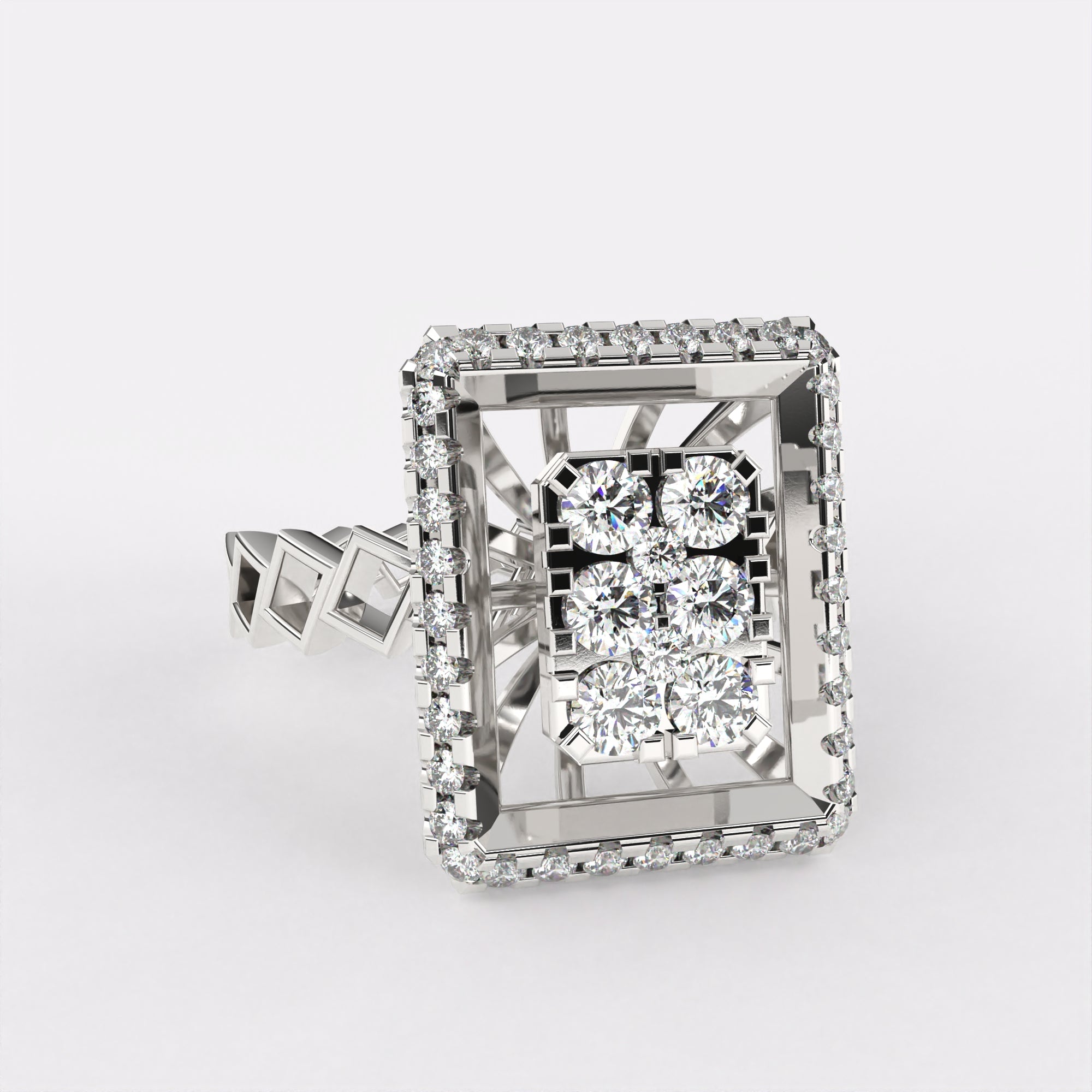 Halo Vibes Diamond Ring in 925 Silver