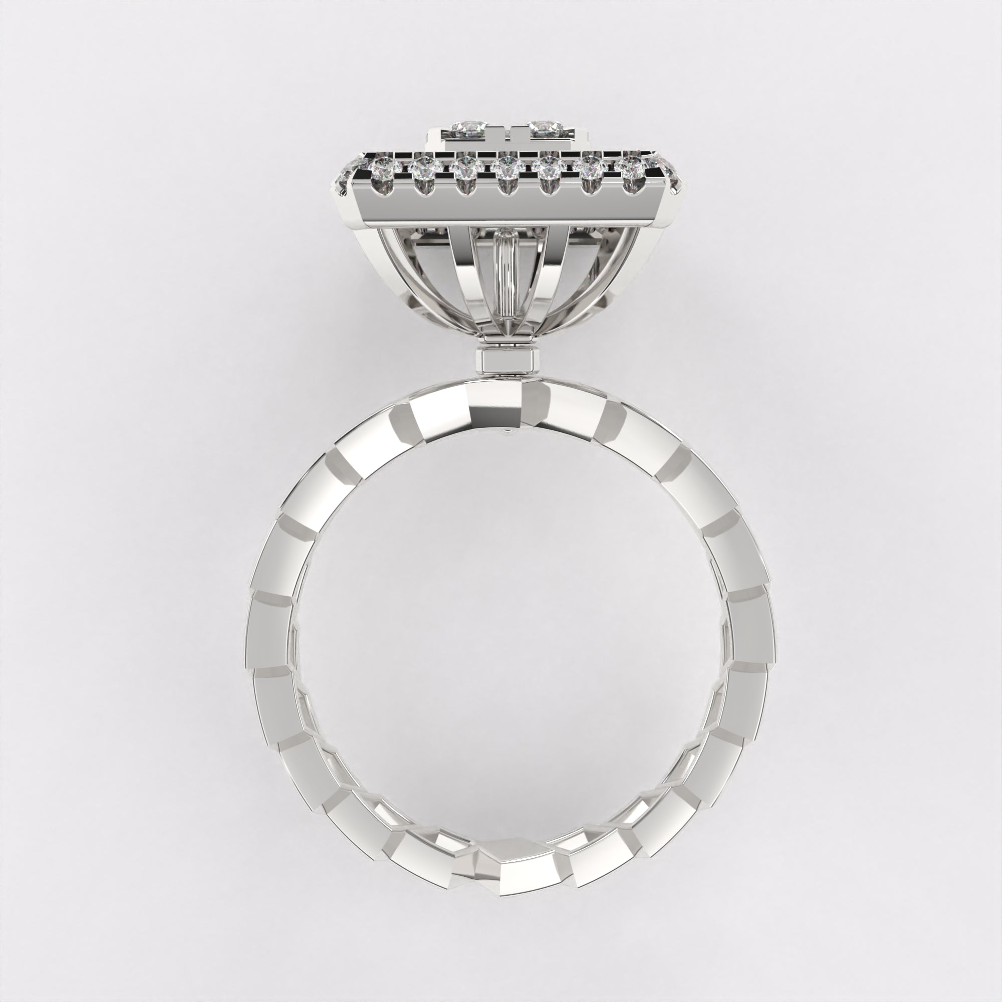 Halo Vibes Diamond Ring in 925 Silver