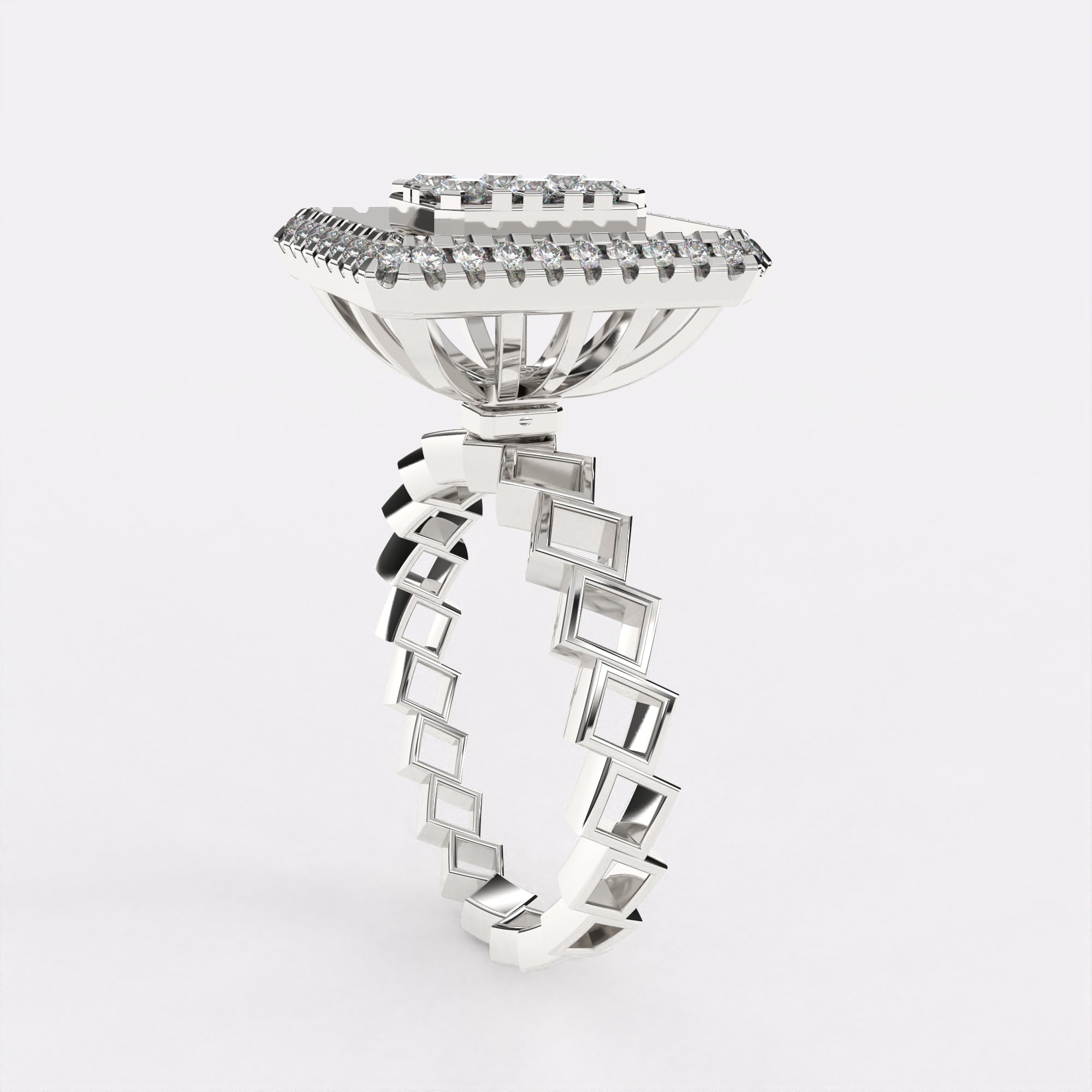 Halo Vibes Diamond Ring in 925 Silver