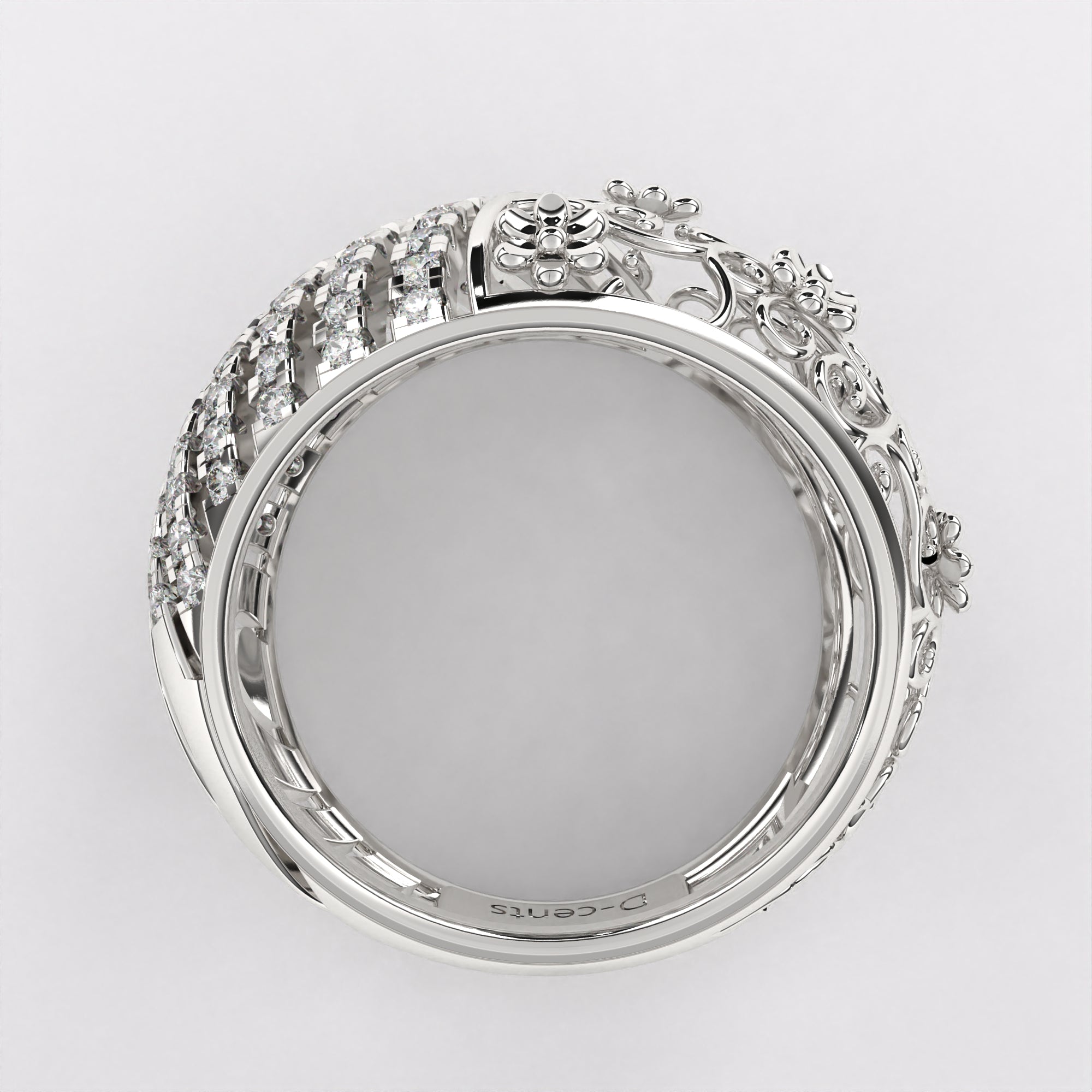 Glistening Beauty Diamond Ring in 925 Silver