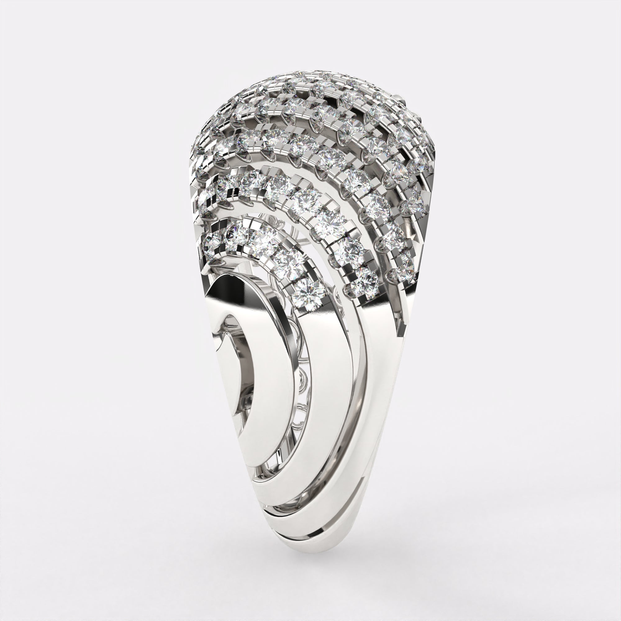 Glistening Beauty Diamond Ring in 925 Silver