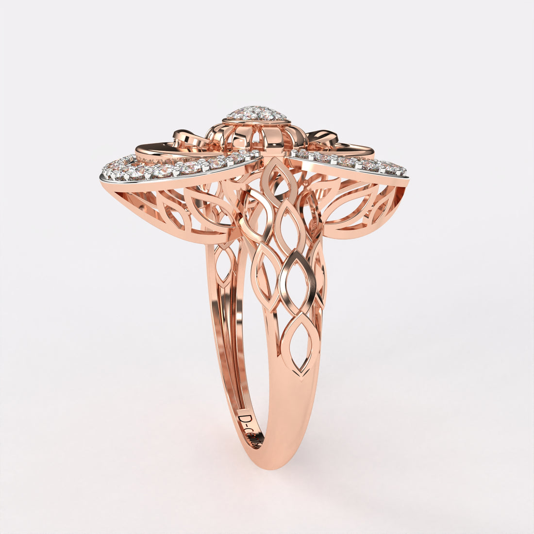 Intertwined Oval Diamond Ring