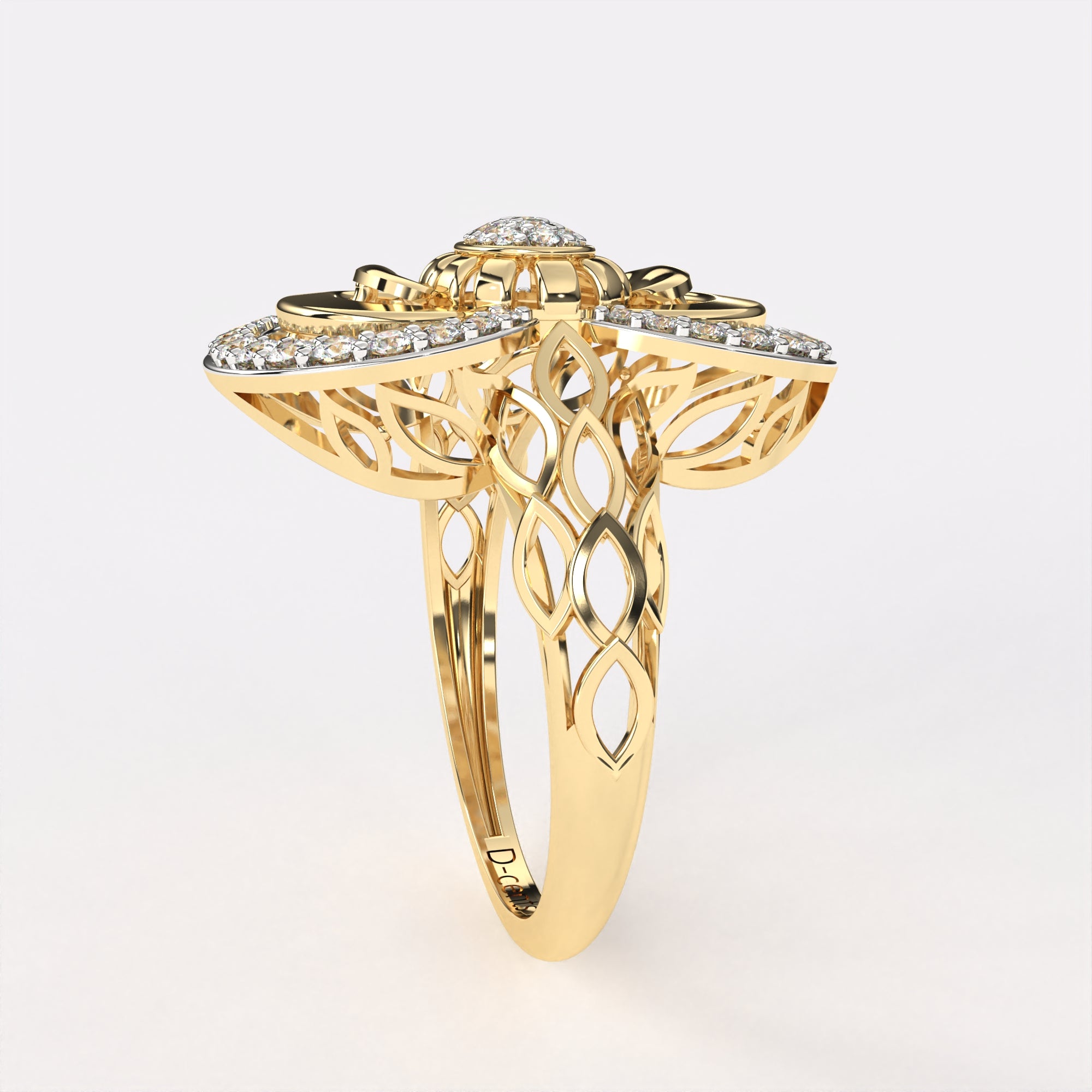Intertwined Oval Diamond Ring