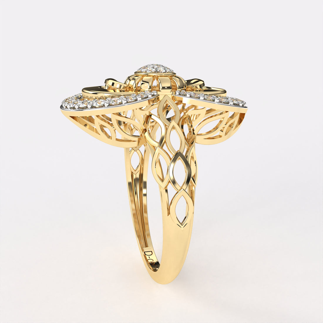 Intertwined Oval Diamond Ring