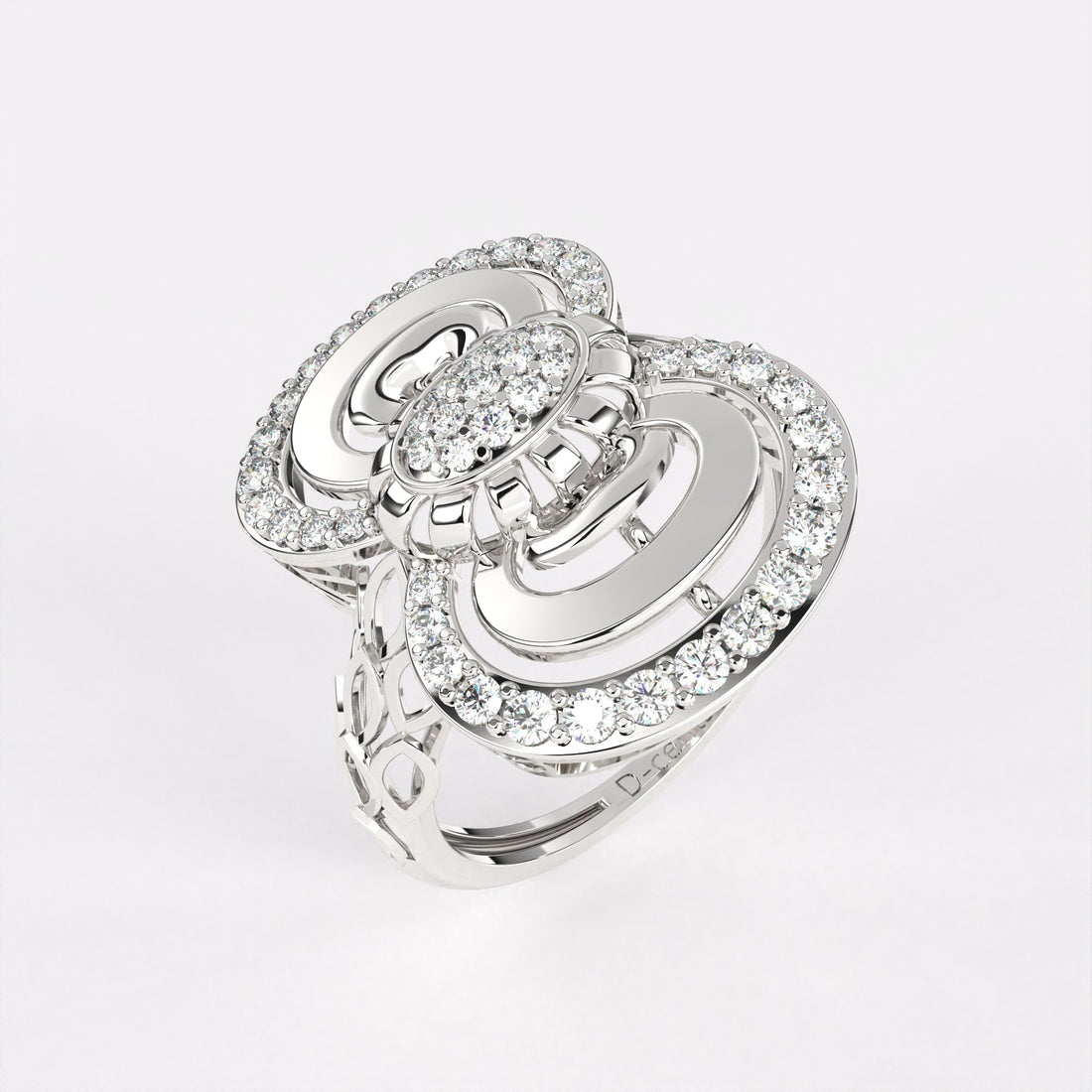 Intertwined Oval Diamond Ring