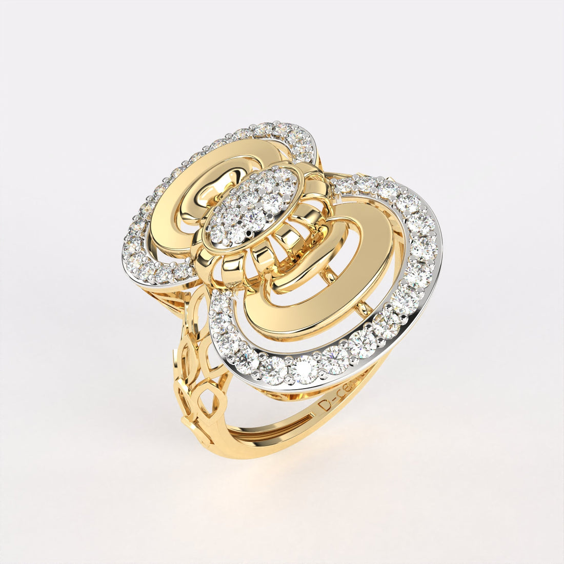 Intertwined Oval Diamond Ring