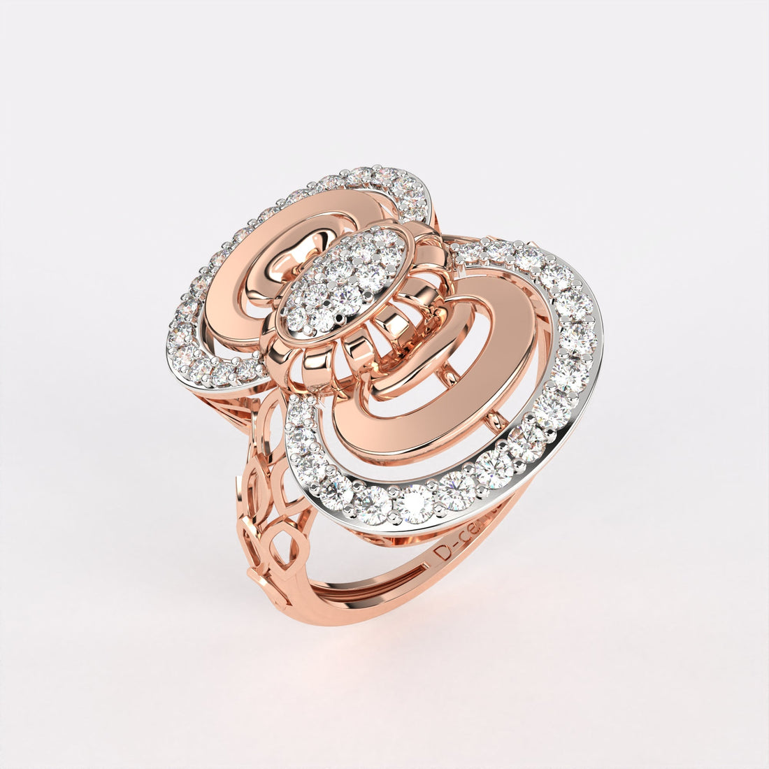 Intertwined Oval Diamond Ring