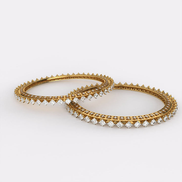 Classic 18k Gold Diamond Bangles