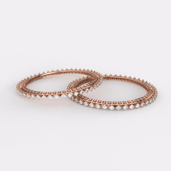 Classic 18k Gold Diamond Bangles