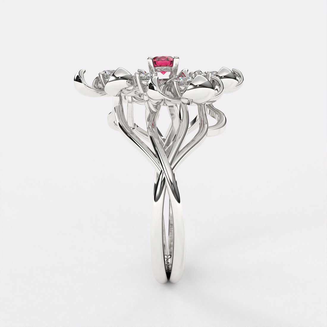 Red Glam Diamond Ring