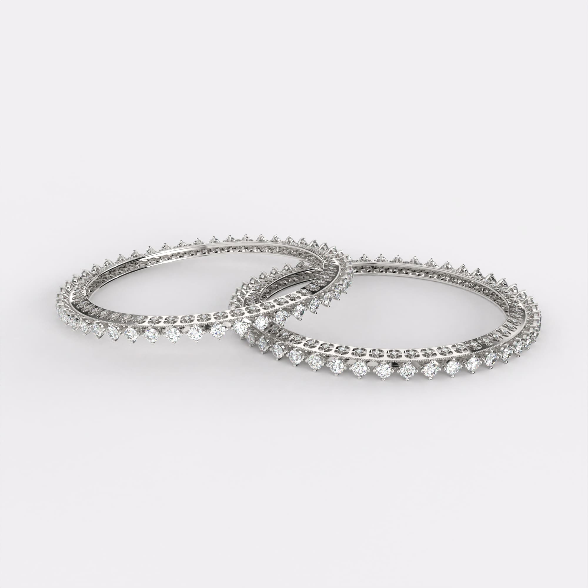 Classic 18k Gold Diamond Bangles