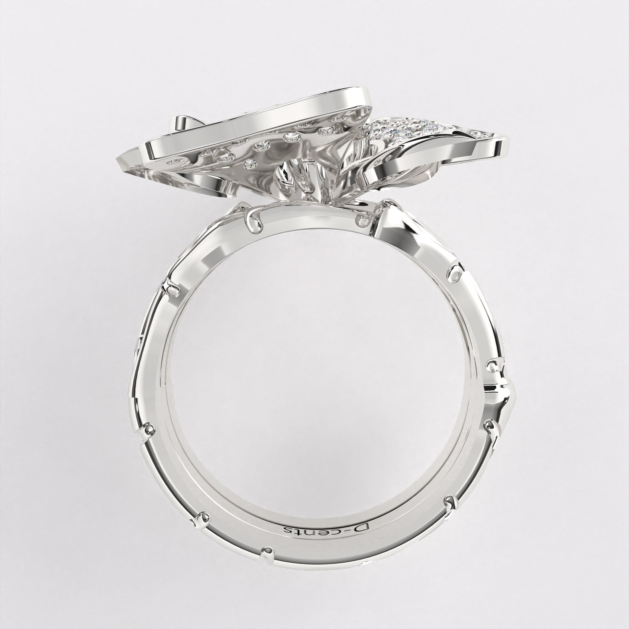 Gorgeous petal Diamond Ring in 925 Silver