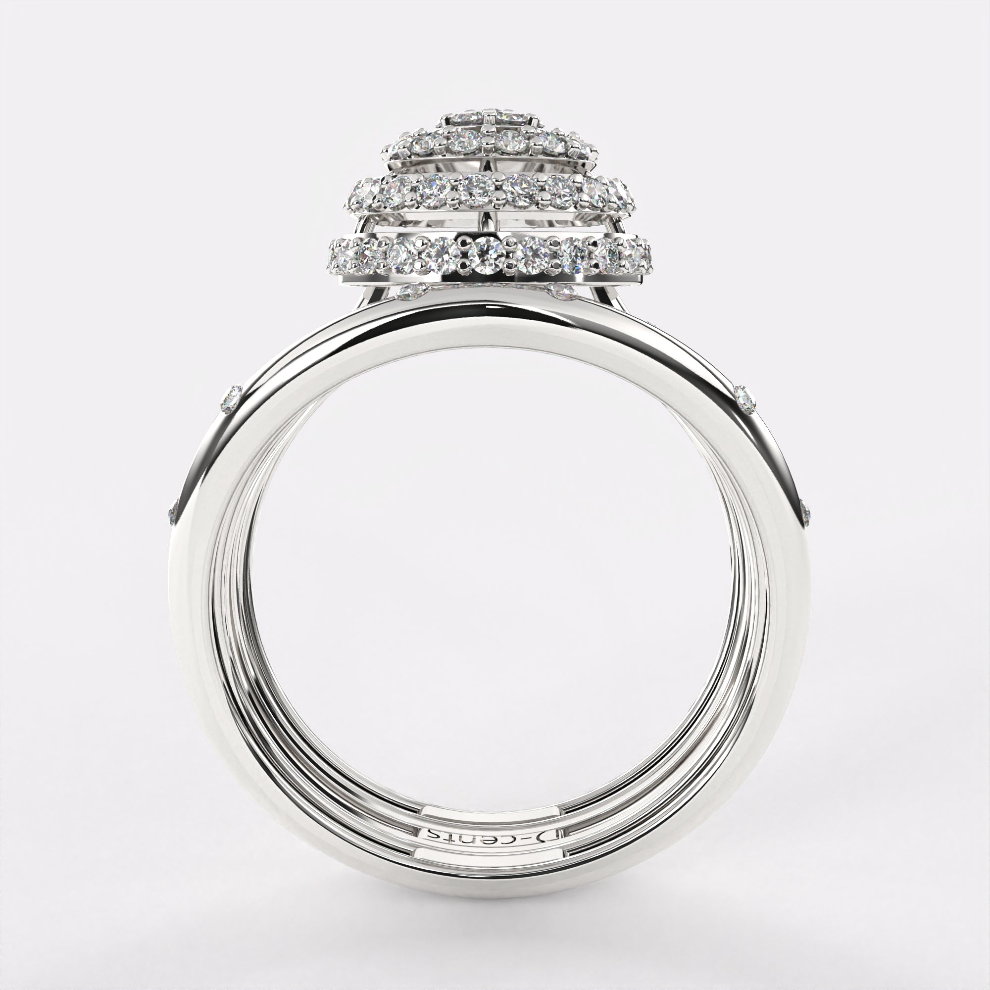 Rising Sun Diamond Ring in 925 Silver