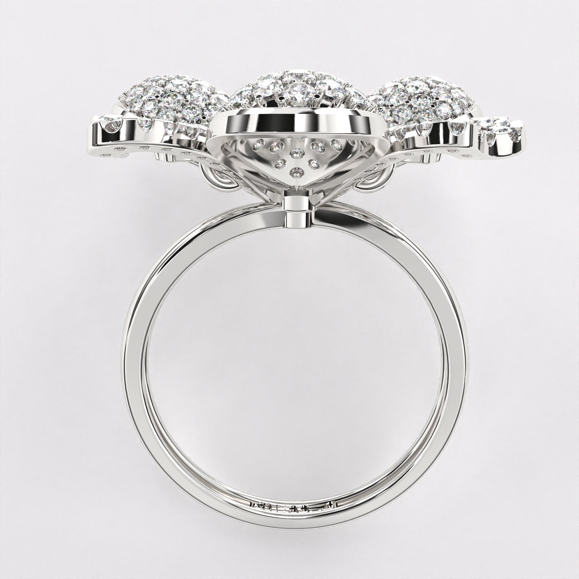 Dazzler Floral Diamond Ring in 925 Silver