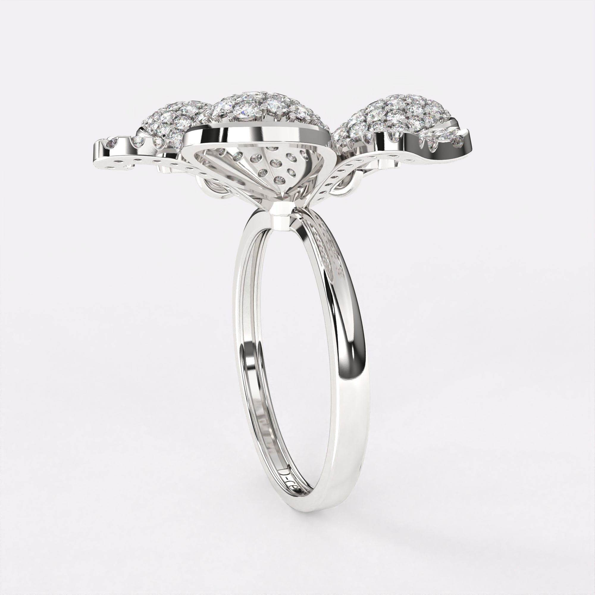 Dazzler Floral Diamond Ring in 925 Silver