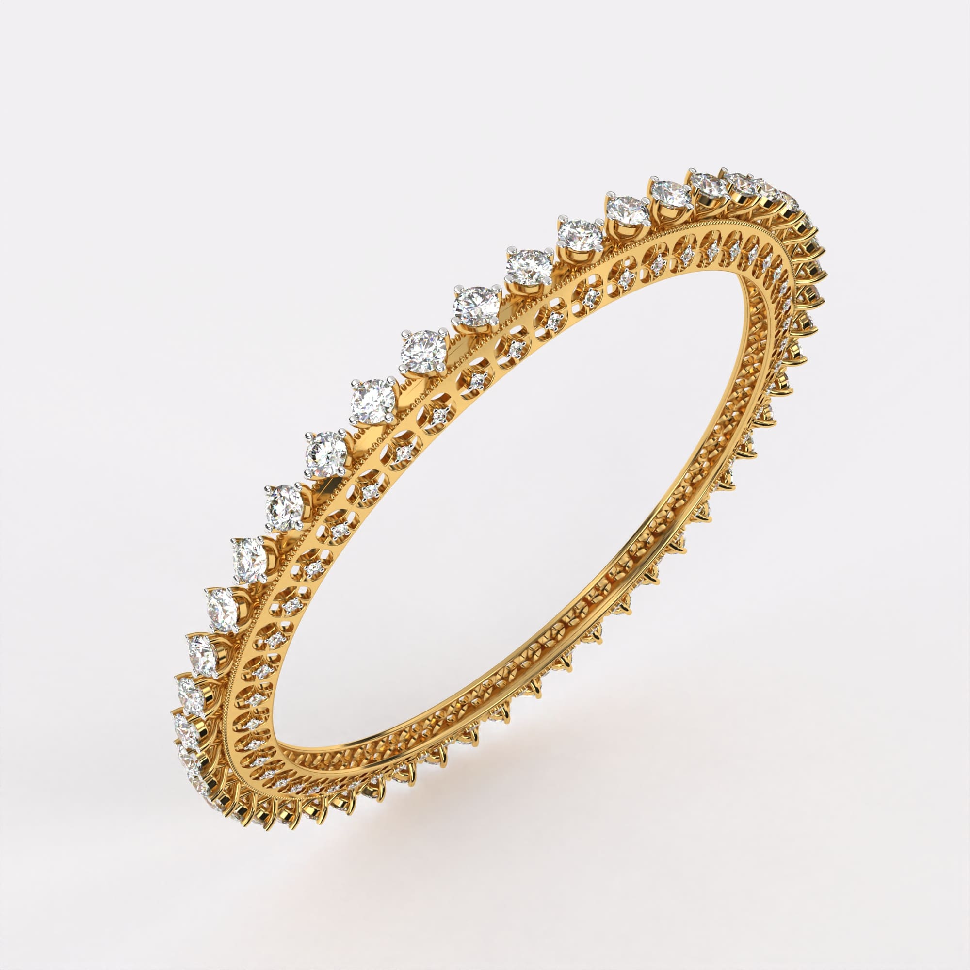 Classic 18k Gold Diamond Bangles