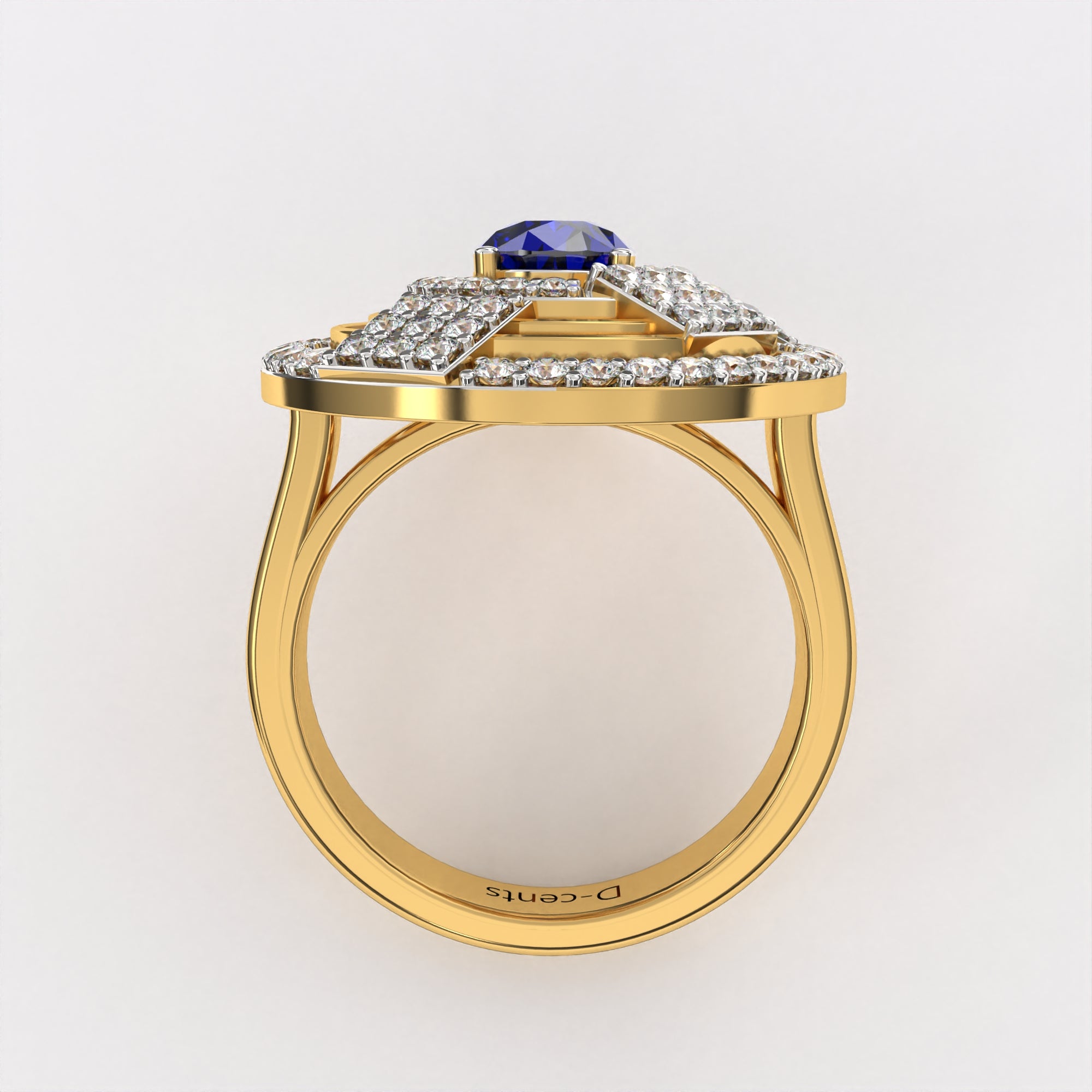Blue Dropping Diamond Ring