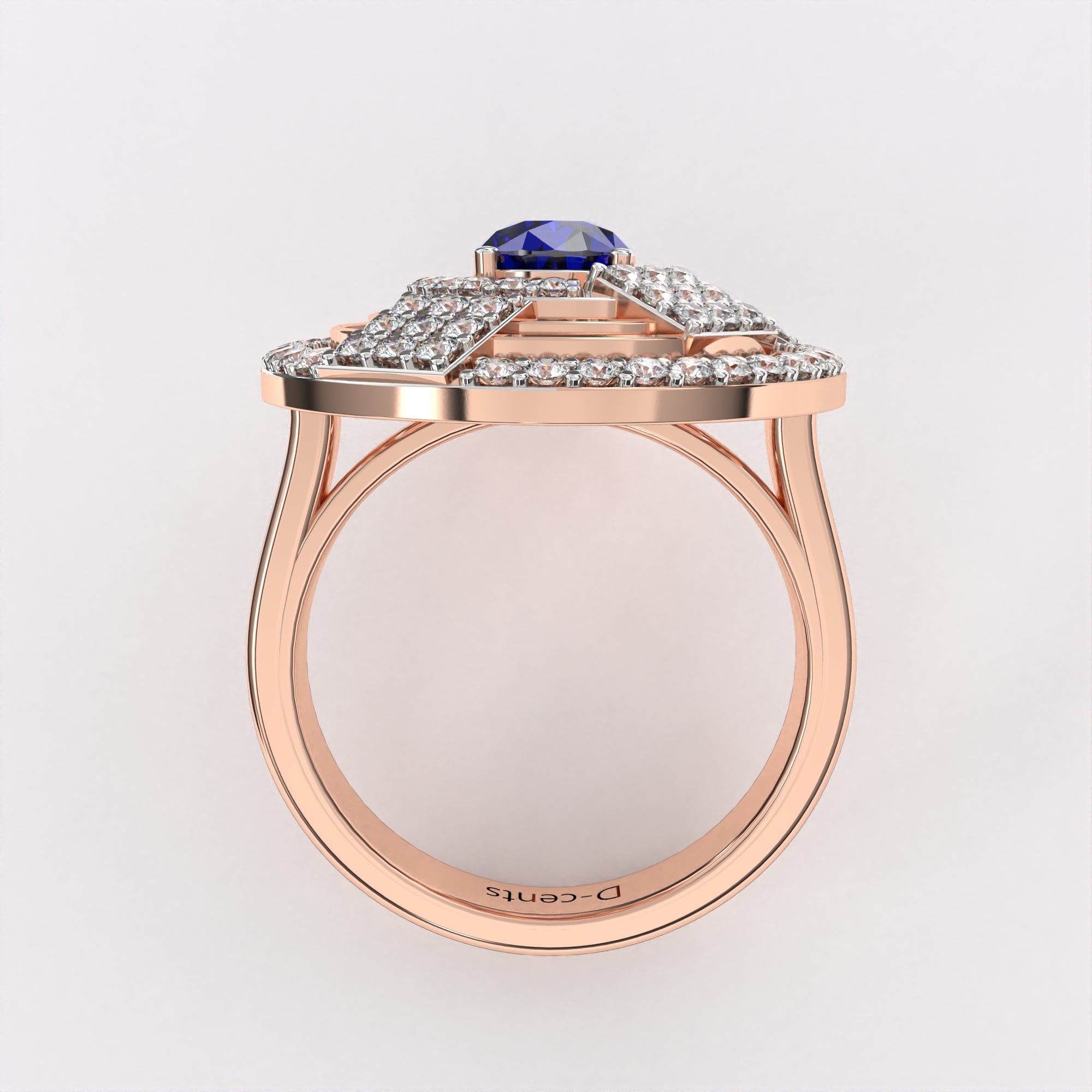 Blue Dropping Diamond Ring