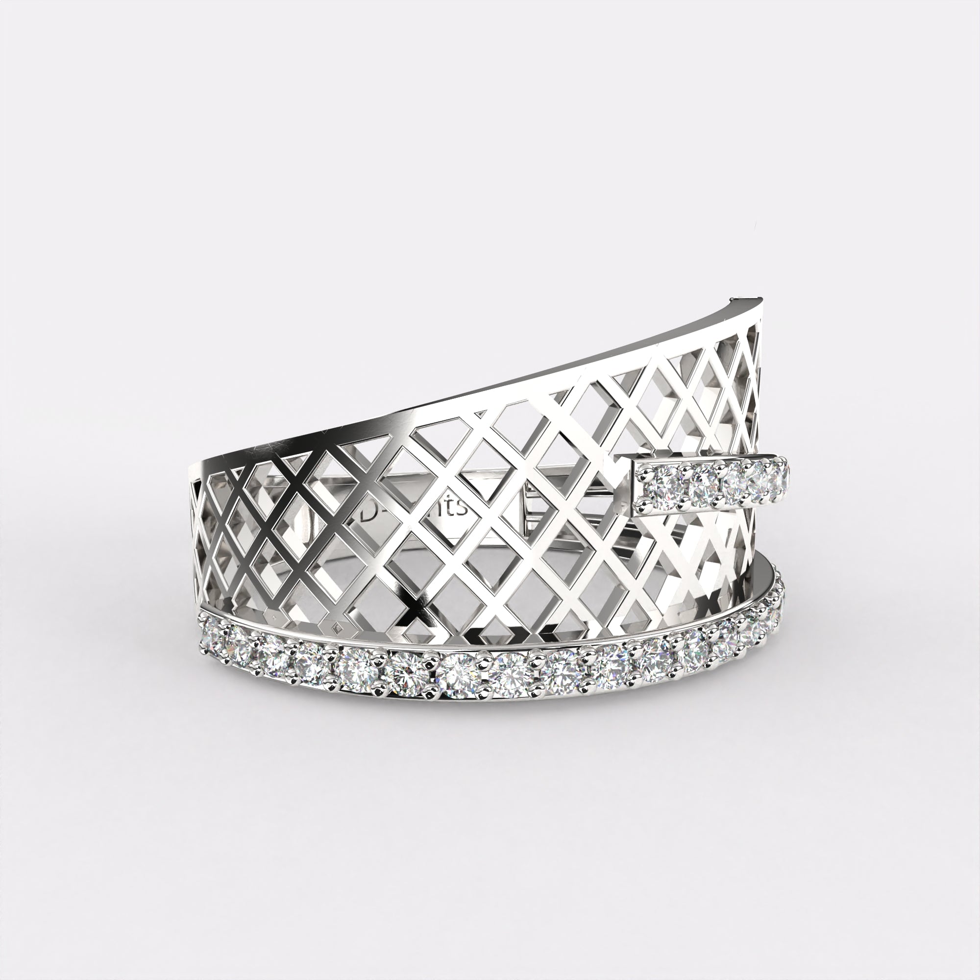 Fly Tie Diamond Ring in 925 Silver