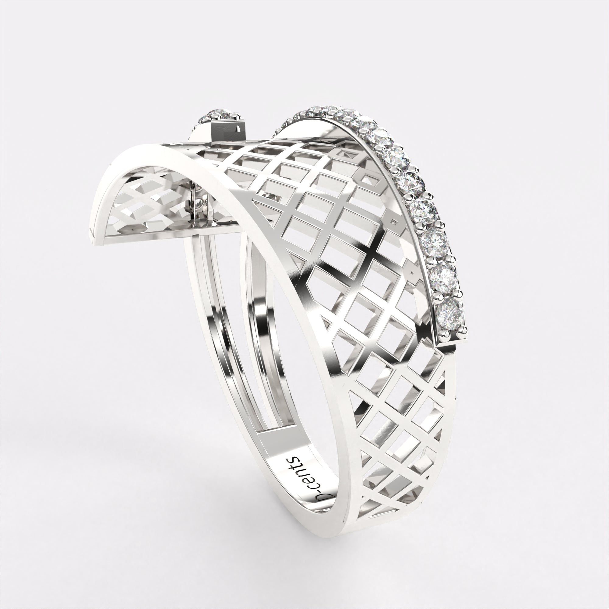 Fly Tie Diamond Ring in 925 Silver