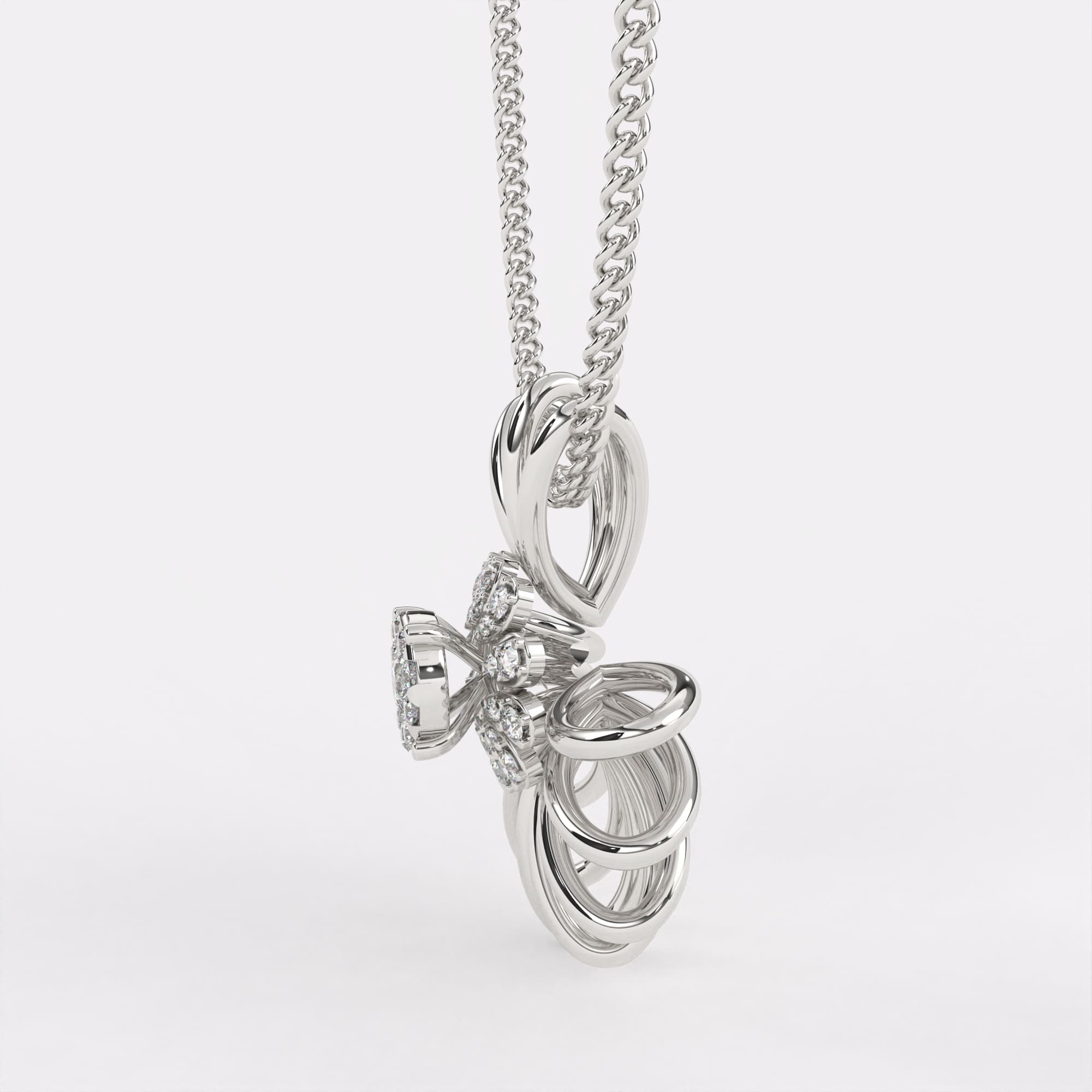 Daisy Gold Diamond Pendant In 925 Silver