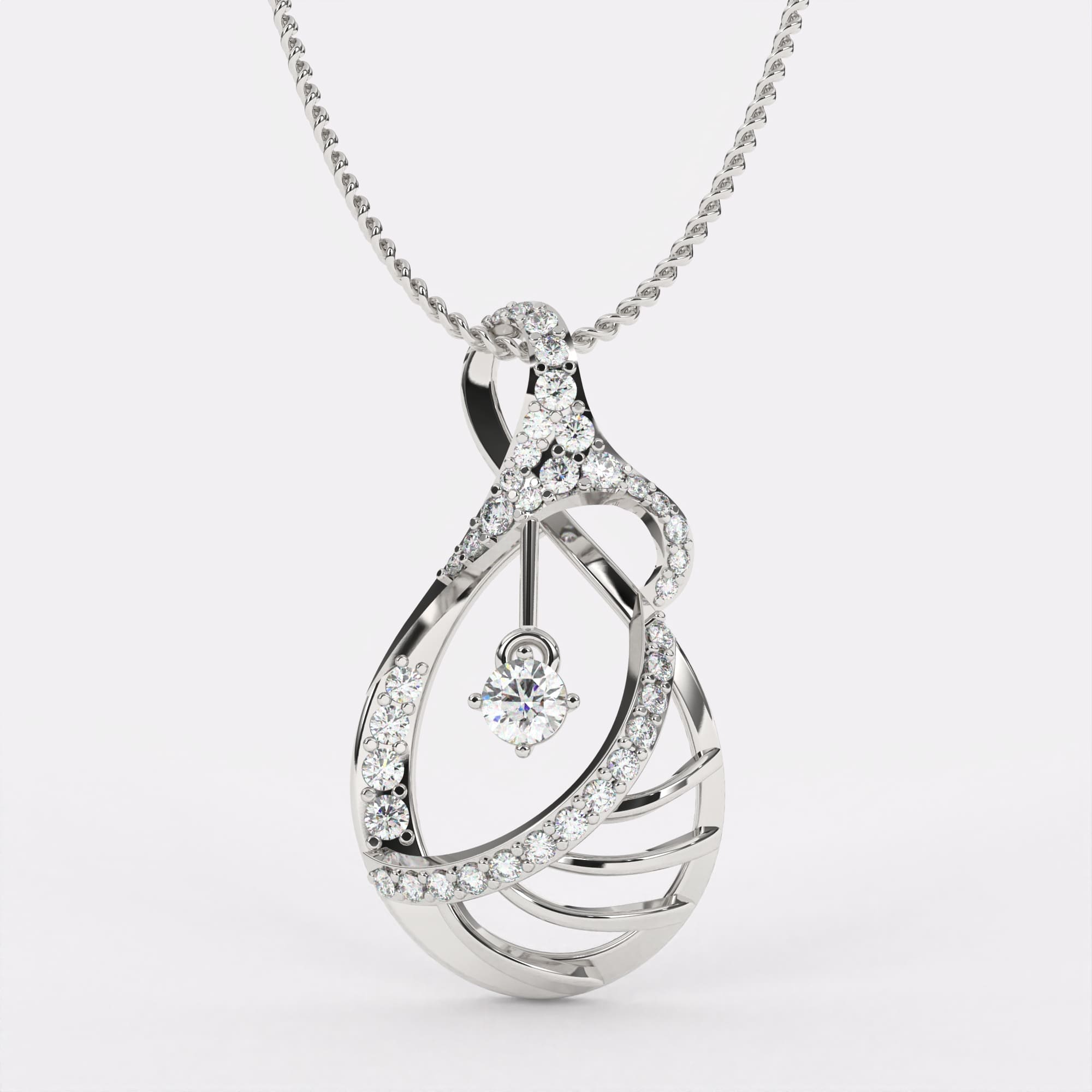 Stardrop Diamond Pendannt In 925 Silver