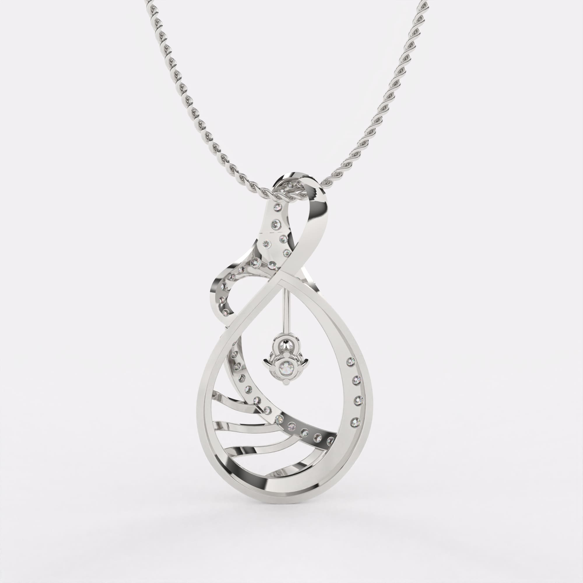 Stardrop Diamond Pendannt In 925 Silver