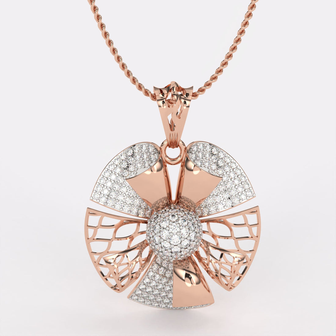 Petal Elegance Diamond Pendant