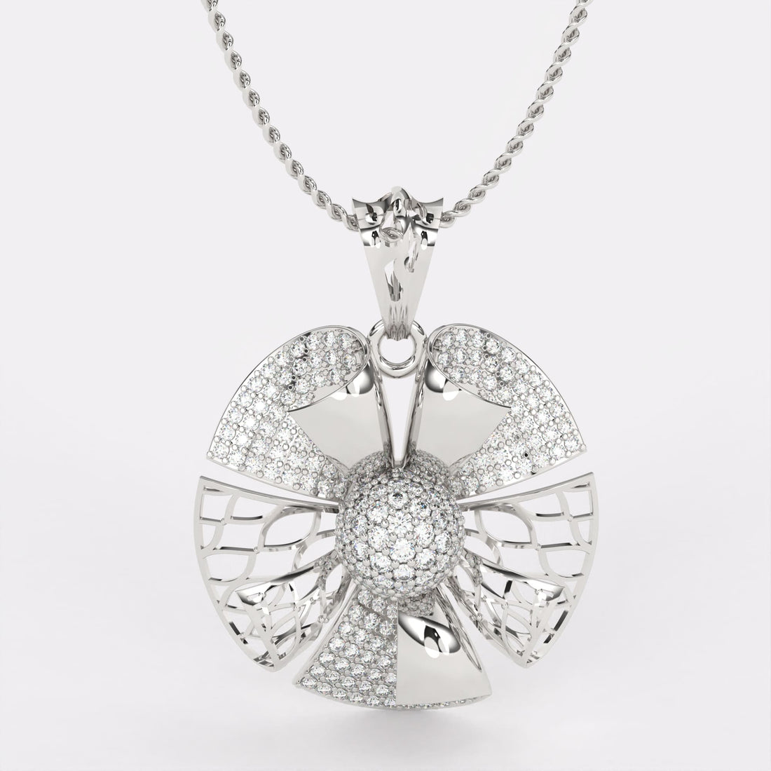 Petal Elegance Diamond Pendant