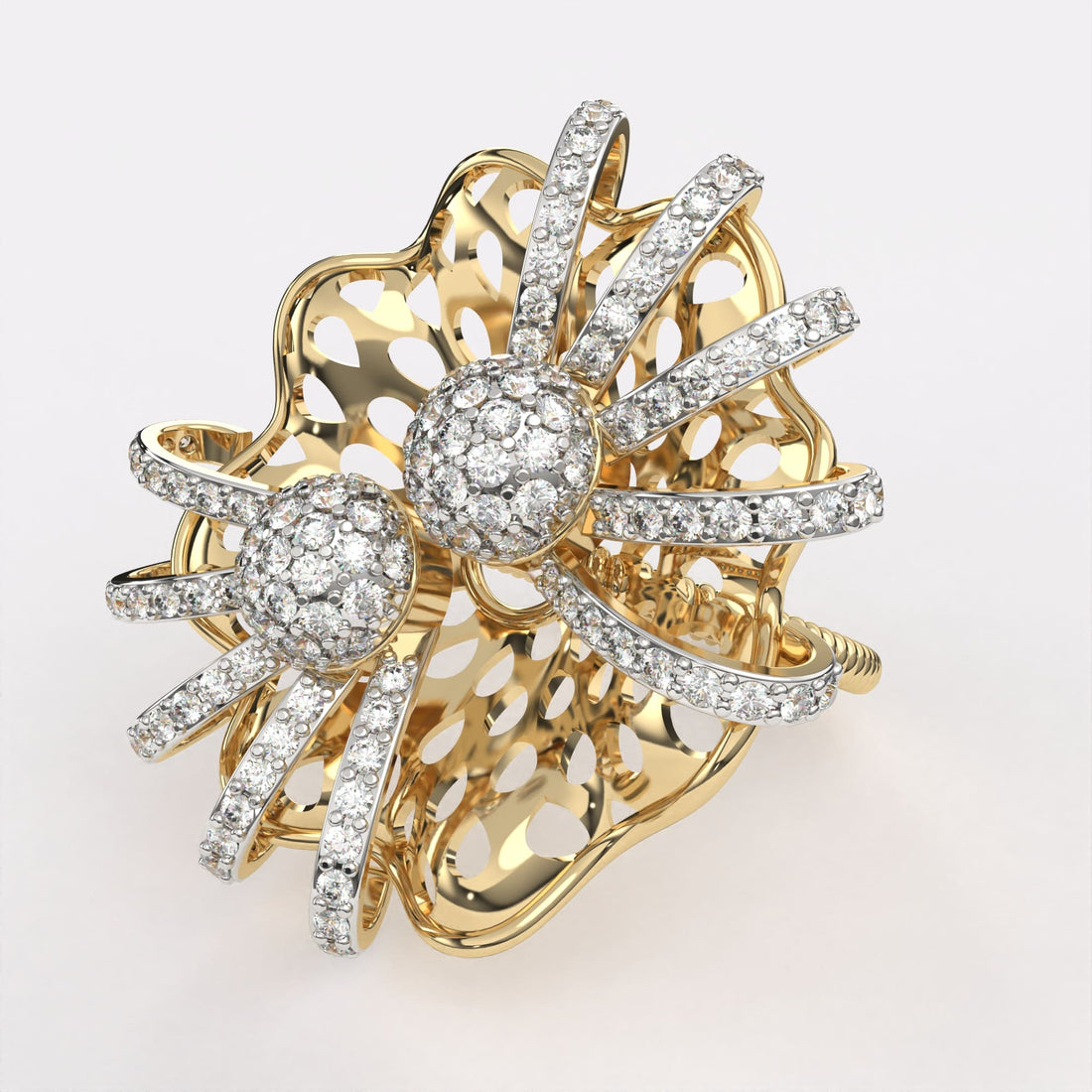 18k Sparkling Gold Diamond Ring