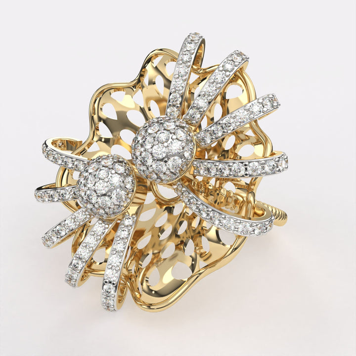 18k Sparkling Gold Diamond Ring